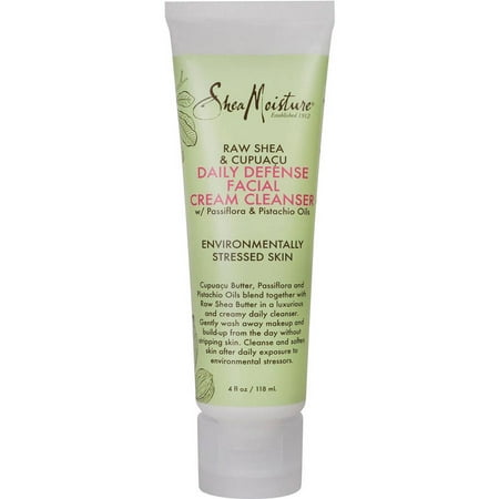 SheaMoisture Raw Shea &amp; Cupuaçu Défense DAILY Crème nettoyante visage aux huiles Passiflora et pistache, 4 fl oz