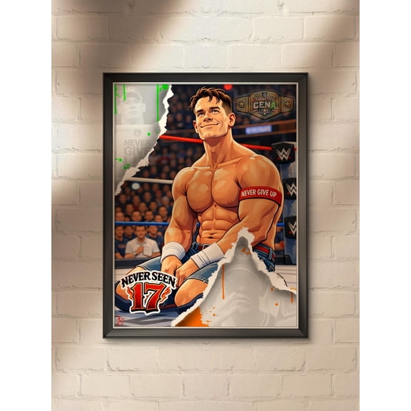 John Cena Tribute , Never Seen 17 Wrestling Legend Art Poster, Size 24x36 Unframed Poster