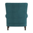 thumbnail image 3 of Carlson Teal Velvet Club Channel Tufted Back Accent Chair, 3 of 7