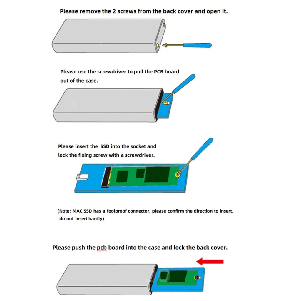 Zeiwohndc Fast Data Transfer SSD Enclosure for Air 2012 A1425 USB3.2 Storage Expansion