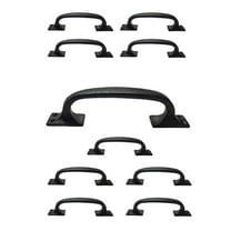 Renovators Supply 10 Pack Cabinet Handles 6" Black Wrought Iron Drawer Pulls/Kitchen Cabinet Handles w/Screws