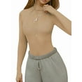 thumbnail image 3 of Mesh Long Sleeve Top for Women, Lace Sheer Tops See Through Mock Neck Floral Embroidery Sheer Blouce Shirt XL, 3 of 8