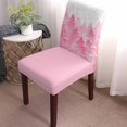 thumbnail image 2 of Chair Covers for Dining Room Set of 4,Christmas Pink Xmas Tree Forest Stretch Seat Protector Removable Washable Chairs Slipcovers for Kitchen Banquet Wedding Hotel,Golden Winter Snowflakes White, 2 of 6