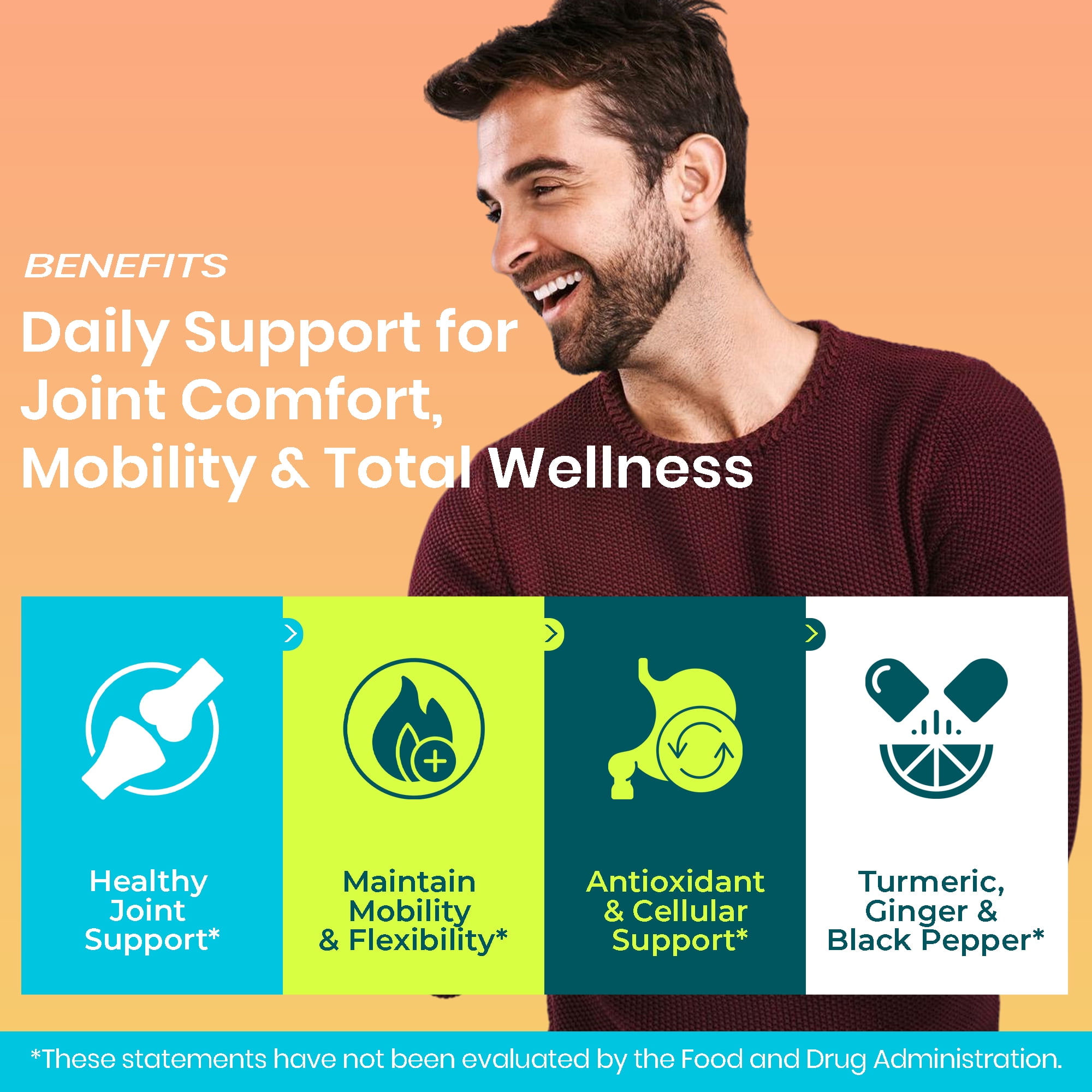 Turmeric Curcumin Wellness Complex, 1410mg – 60 Capsules with Ginger & Black Pepper for Enhanced Absorption, Third-Party Tested