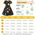 thumbnail image 5 of Benylion Girls Planets Pattern Short Sleeve Dress, Summer Casual Cluster for Kids Sizes 7-8 Girls, 5 of 6