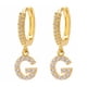 thumbnail image 2 of Xihbxyly Pendientes Delicados, Aros con Iniciales de Diamantes de Imitación Brillantes, Diseño de Letras Del Alfabeto Chapadas En Oro, Accesorio Elegante para Cualquier Atuendo, Ocasiones Especiales,, 2 of 2