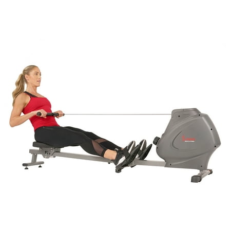 Sunny Health & Fitness Magnetic Rowing Machine Rower, LCD Monitor W/ Bottle...