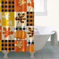 thumbnail image 4 of Fall Pumpkins Leaves Pattern Shower Curtain 36"x72" ,Bathroom Decorative Shower Curtains Set with 12 Hooks,Modern Waterproof Washable Shower Curtain, 4 of 6