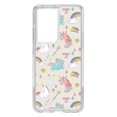 thumbnail image 1 of DistinctInk Clear Shockproof Hybrid Case for Galaxy S21 ULTRA 5G (6.8" Screen) - TPU Bumper, Acrylic Back, Tempered Glass Screen Protector - Unicorn Rainbow Wand Pattern - Beige, 1 of 2