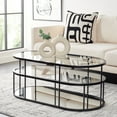 thumbnail image 2 of SAFAVIEH Layta Glam 3 Shelf Coffee Table, Matte Black/Glass, 2 of 9