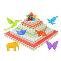 HOMEMAXS 100 Sheets Construction Paper Assorted Colors Papers Square Origami