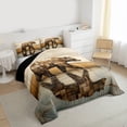 thumbnail image 3 of Homewish Wild Animal Bear Full Size Comforter Sets,Abstract Patchwork Checkered Bedding Comforter Set,Jungle Wildlife Bedding Sets For Teens,Luxury Bedroom Decor Reversible,3pcs, 3 of 8