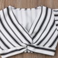 thumbnail image 3 of ITFABS Little Girls 2PCS Skirt Set, Striped Deep V-Neck Crop Tops, Long Skirt, 3 of 8