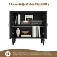 thumbnail image 3 of MROJISC 31.5" Tall 2-Door Openwork Carving Accent Cabinet with Solid Wood Legs, Black, 3 of 5