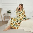 thumbnail image 5 of Psesaysky Nightgowns for Women Winter Long Sleeve Button Down Long Warm Nightdress Red-white Christmas Reindeer Print Soft Sleepwear Night Gown Comfy Loungewear, XL, 5 of 7