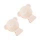 thumbnail image 1 of Cubiertas de cepillo de dientes en forma de oso de 2 piezas ligeras para viajar, plásticas, transparentes y blancas, 1 of 5