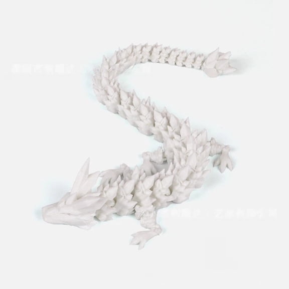 2PC( white,black )  30CM 3D printed dragon figurines, articulated crystal gemstone dragon, diamond dragon figurine set, 3D animal figurines.