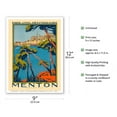 thumbnail image 2 of Menton - The Pearl of France - Paris-Lyon-Méditerranée Railway - Vintage Railroad Travel Poster by Roger Broders c.1920s - Master Art Print (Unframed) 9in x 12in, 2 of 4