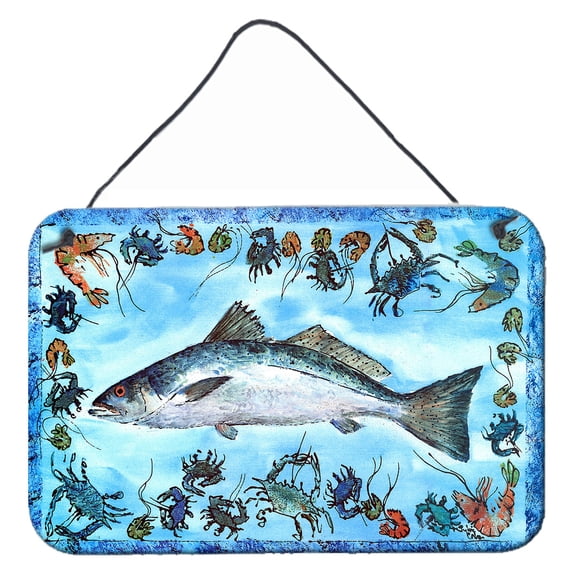 Carolines Treasures 8086DS812 Fish Speckled Trout Wall or Door Hanging Prints 8HX12W multicolor