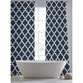 thumbnail image 6 of Navy Blue Morocco Semi Sheer Curtains 108 Inch Length 2 Panels Set, Modern Farmhouse Minimalist Plaid Sheer Kitchen Curtain Privacy Voile Window Curtain for Living Room Bedroom Rod Pocket Drapes, 6 of 7