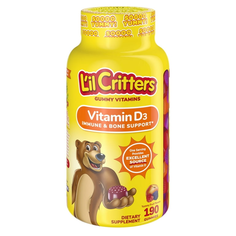 カルシウム グミサプリ　L&#39;il Critters Calcium + D3 L'il Critters Calcium + D3 Gummy for Kids, Bone Support, 150
