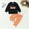 thumbnail image 2 of Edvintorg Baby Girl Halloween Outfit Cute Letter Printed Long Sleeve Pullover Tops and Drawstring Sweatpants Sweat Suit 0M-2Y Cotton Winter Newborn Boy Outfits, 2 of 7