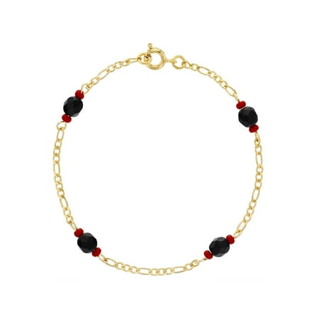 In Season Jewelry 18k Gold Plated Simulated Azabache Evil Eye 18k Gold Plated Simulated Azabache Evil Eye Protection Bracelet Amulet 8