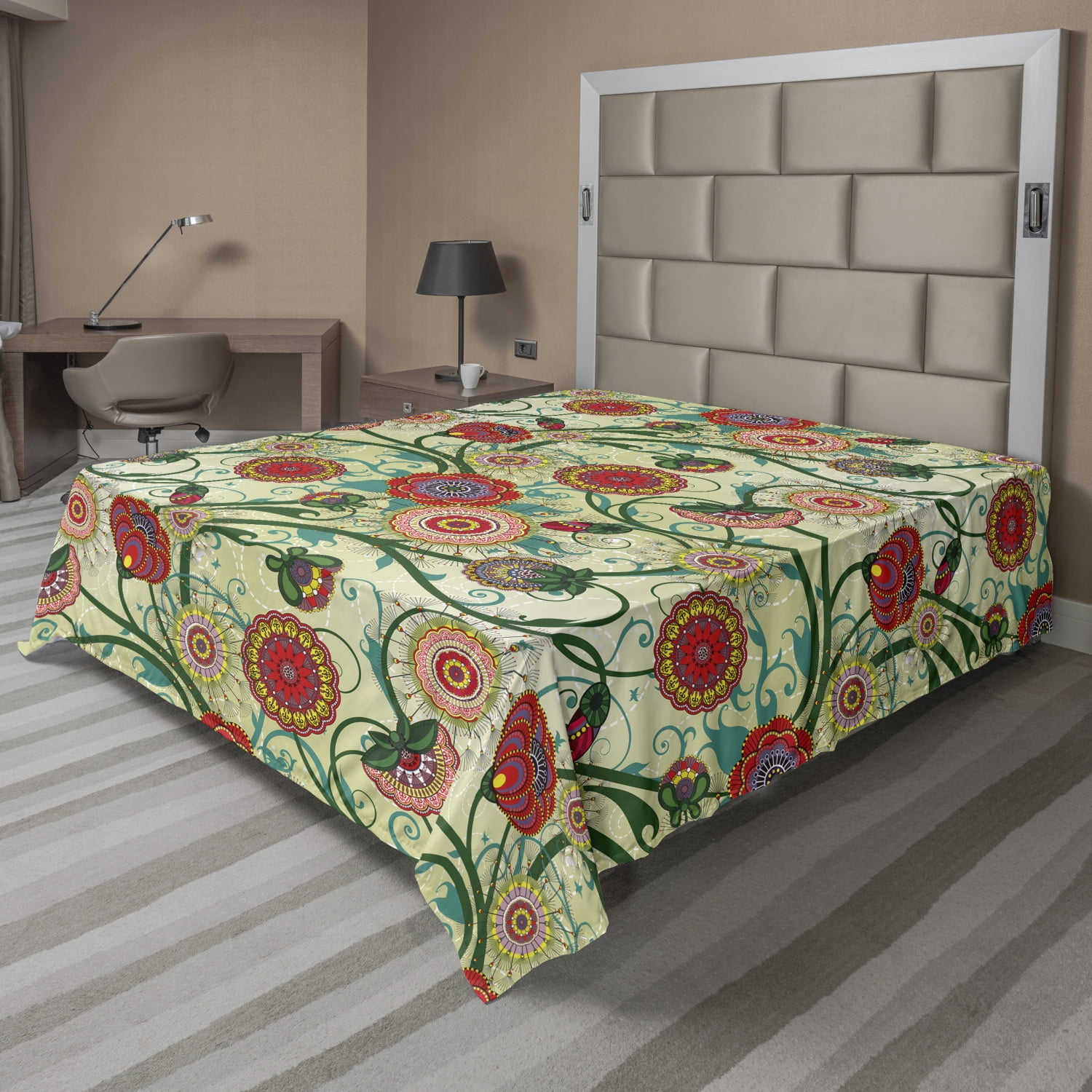 Floral Flat Sheet, Oriental 