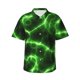 thumbnail image 1 of Fotbe Green Lightning Camisa Hawaiana para Hombre Unisex – Camisa Casual de Verano con Botones de Manga Corta de Algodón y Lino,3X-Large, 1 of 7