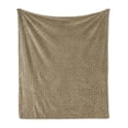 thumbnail image 1 of Earth Tones Soft Flannel Fleece Throw Blanket, Maze Pattern with Geometric Shapes Squares Contemporary Illustration, Cozy Plush for Indoor and Outdoor Use, 50" x 60", Umber Pale Yellow, by Ambesonne, 1 of 6