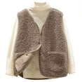 thumbnail image 5 of adviicd Womens Sherpa Vest Sleeveless Fleece Jacket Fuzzy Warm Outerwear Button Down Winter Vests Lightweight Soft Clothes (Brown, 5XL), 5 of 7