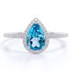 thumbnail image 1 of JeenMata Anillo de Compromiso de 1 Quilate con Piedra Natal de Diciembre en Corte de Pera - Anillo de Bodas - Anillo de Halo - Anillo Pavé - Anillo de Promesa - Baño de Oro Blanco de 18 K sobre Plata, 1 of 6