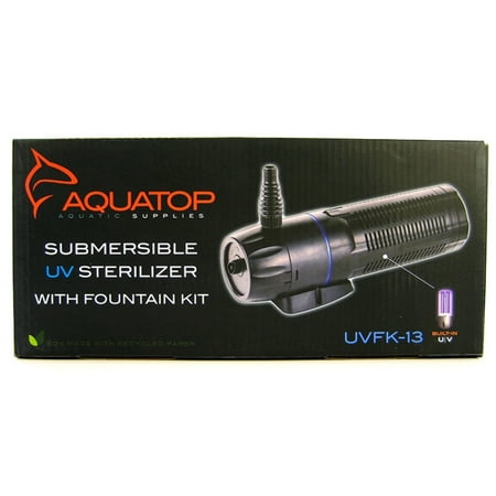 Aquatop Submersible Pond Uv Filter With Fountain Kit Uvfk Series - 13 Watt - 264 GPH - (Ponds 2,377 Gallons & Aquariums 75