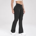 thumbnail image 5 of Resivox Women's High Waisted Cross Waist Yoga Pants - Fashionable Design with Flared Legs, Stretchy Fabric for Outdoor Sports & Casual Wear, Slim-Fit Black M, 5 of 6