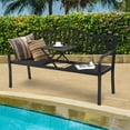 thumbnail image 4 of Patiojoy Banc de Jardin en Métal pour Patio, Siège de Chaise de Parc Robuste avec Table Centrale Réglable, 4 of 7