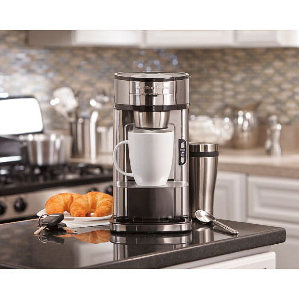  Hamilton Beach Single Serve Scoop Coffee Maker, 14oz, Stainless  Steel (49981) (Discontinued) : Home & Kitchen