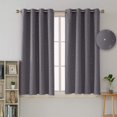 thumbnail image 2 of Deconovo Cortinas opacas con estrellas en gris oscuro, 132 cm de ancho x 137 cm de largo, con aislamiento térmico, 2 of 8