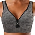 thumbnail image 1 of Gibobby Brasier deportivo para mujer Ropa interior fina de talla grande sin anillo de, colección lateral que no se junta, sujetador de pecho lateral(Negro,E/44/100), 1 of 3