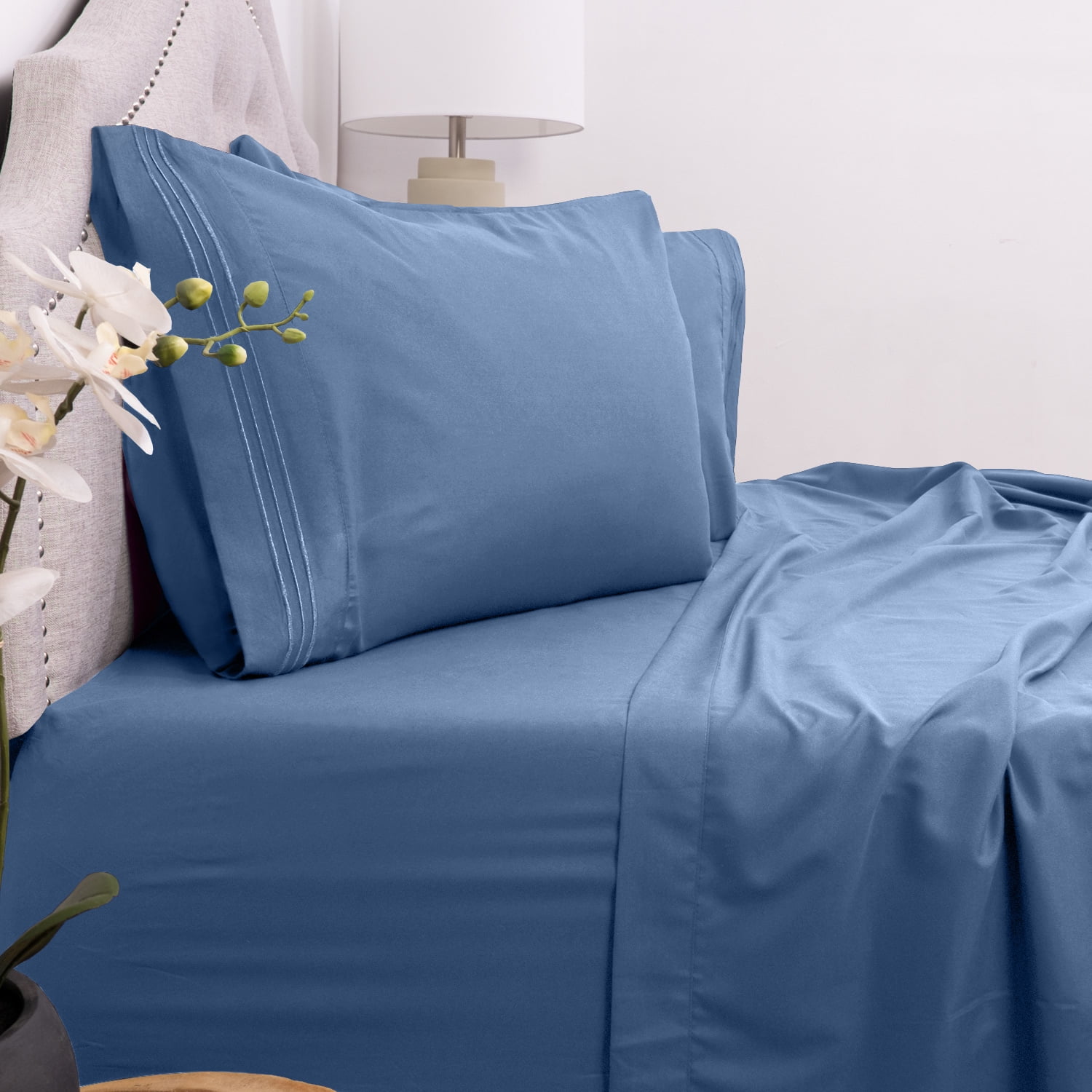 Details about   2 Pillowcases Egyptian Comfort 1800 Count Queen King Size Ultra Soft Pillowcases 
