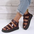 thumbnail image 3 of 2024 nuevas sandalias de suela gruesa para mujer, sandalias romanas informales de cuero con plataforma de verano, zapatos de mujer, sandalias para mujer, talla grande 43, 3 of 4