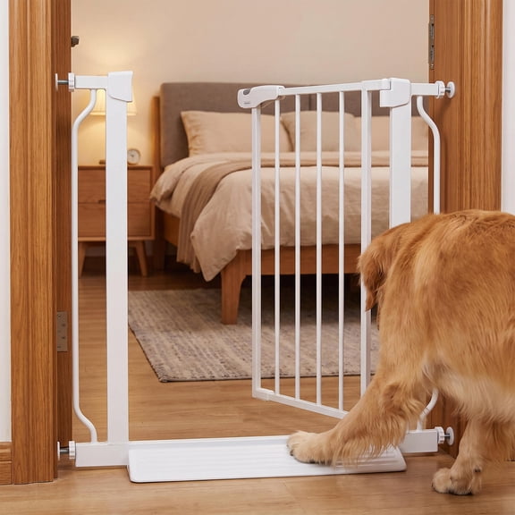 Hytrove 2Pcs Outdoor Dog Gate for Deck Guardrail Fixator White Plastic for Indoor Use Stairway Barrier Anti Slip