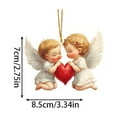 thumbnail image 2 of Acrylic Heart-shaped Angel Pendant Keychain for Backpacks and Car Rearview Mirror Decor – 3.35 in x 2.76 in, Multicolor, 2 of 8