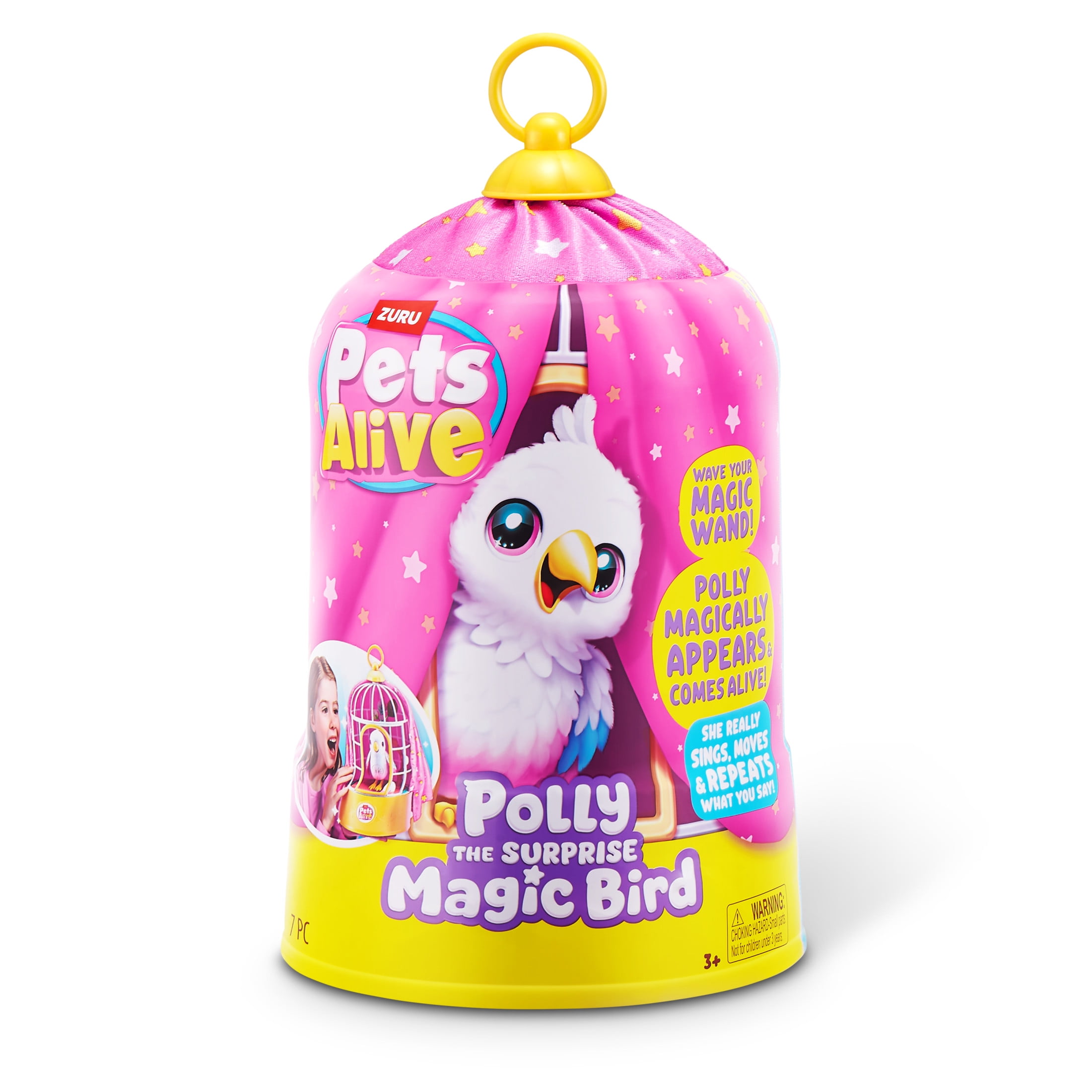 Pets Alive Polly the Magic Bird, Interactive Electronic Pet, Realistic Pet Playset by ZURU for Kids Ages 3+