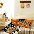 thumbnail image 5 of Fall Pillow Covers 18 x 18 Inch Set of 4, Polka Dots Buffalo Bow-Knot Pumpkins Truck Thankful Thanksgiving Decor Decorative Throw Cushion Cases Decoration for Home Sofa Couch (Black), 5 of 6