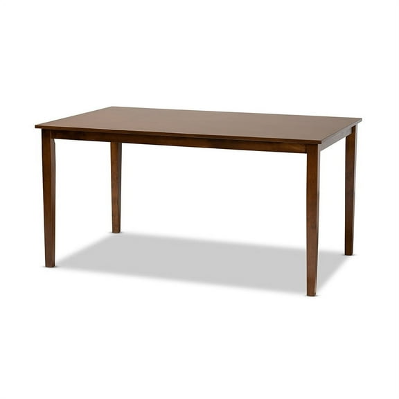 Eveline Modern and Contemporary Walnut Brown Finished Rectangular Wood Dining Table
