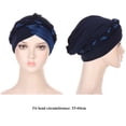 thumbnail image 3 of Women Muslim Braid Head Wrap Indian Cancer Hat Turban Hat Sleep Cap Chemo Cap PURPLE, 3 of 8