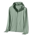 thumbnail image 5 of Hurxie Women's UPF 50+ Sun Protection Hoodie Jacket Lightweight Full Zip Athletic Jacket Long Sleeve Shirt with Pockets Green,3XL, 5 of 7