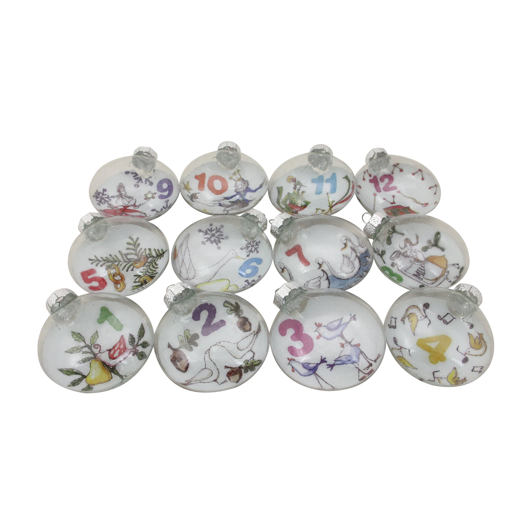 Kurt Adler Twelve Days of Christmas Glass Ball Ornament 12 Piece Set ...