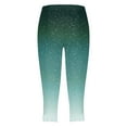 thumbnail image 4 of HCNTES Leggings for Women Floral Print High Waist Capris Knee Length Slim Fit Yoga Cropped Trousers(Green,M), 4 of 5