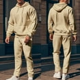 thumbnail image 5 of Men’s Hooded Pullover Sweatshirt and Jogger Pants Two-Piece Set Casual Drawstring Hoodie with Kangaroo Pocket, 5 of 5